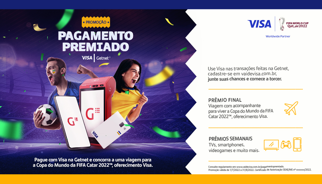 Bora pra Copa do Mundo da FIFA™! Inscreva-se na promoção Pagamento Premiado  e concorra a uma viagem para o Catar com tudo pago*